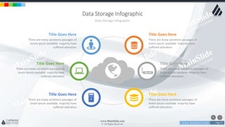 w w w . D o m a i n . c o m Page 77
www.MainSlide.com
© All Rights Reserved.
Confidential
Data Storage Infographic
Data Storage Infographic
There are many variations passages of
lorem ipsum available majority have
suffered alteration .
Title Goes Here
There are many variations passages of
lorem ipsum available majority have
suffered alteration
Title Goes Here
There are many variations passages of
lorem ipsum available majority have
suffered alteration .
Title Goes Here
There are many variations passages of
lorem ipsum available majority have
suffered alteration
Title Goes Here
There are many variations passages of
lorem ipsum available majority have
suffered alteration
Title Goes Here
There are many variations passages of
lorem ipsum available majority have
suffered alteration .
Title Goes Here
 