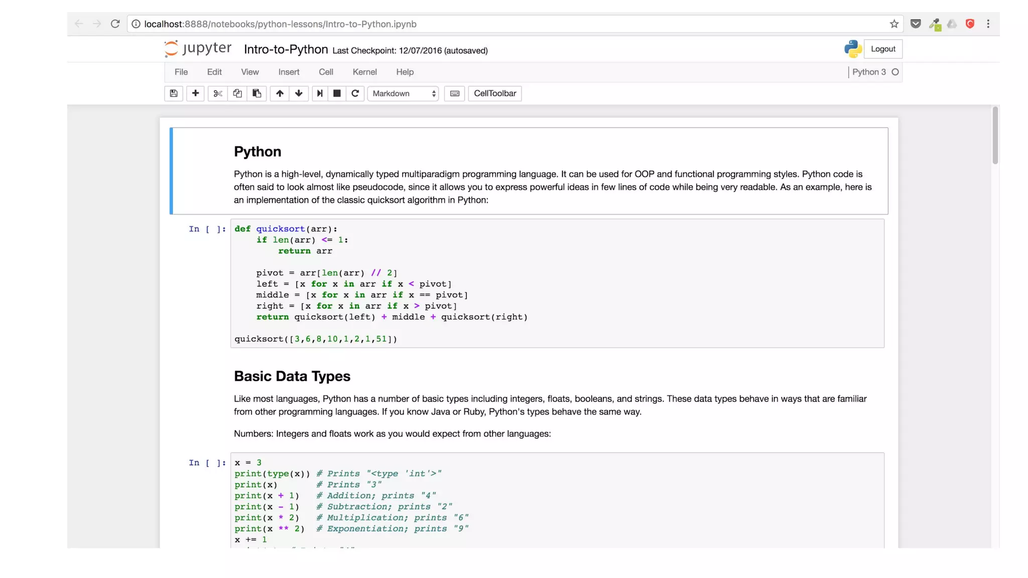 Intro to Jupyter Notebooks