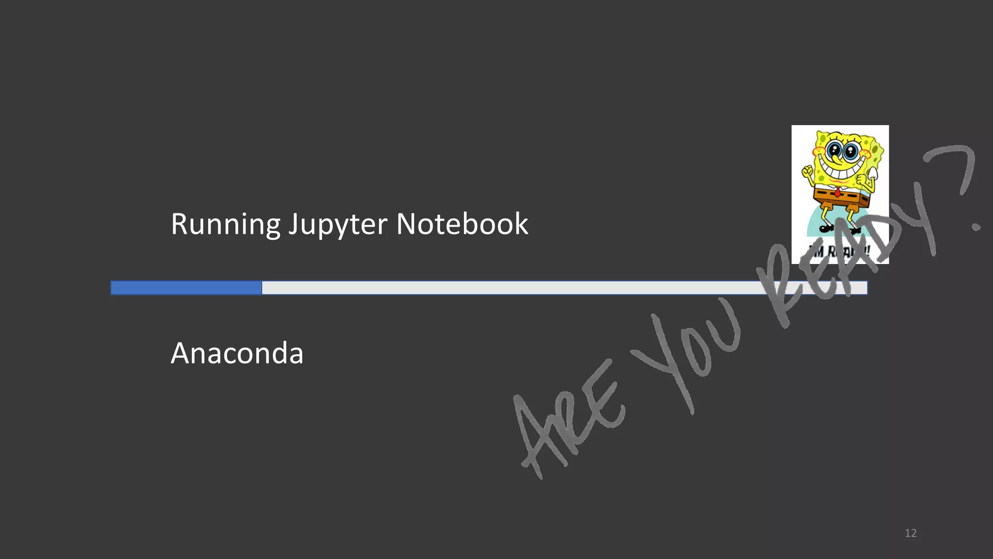 Running Jupyter Notebook
Anaconda
12
 