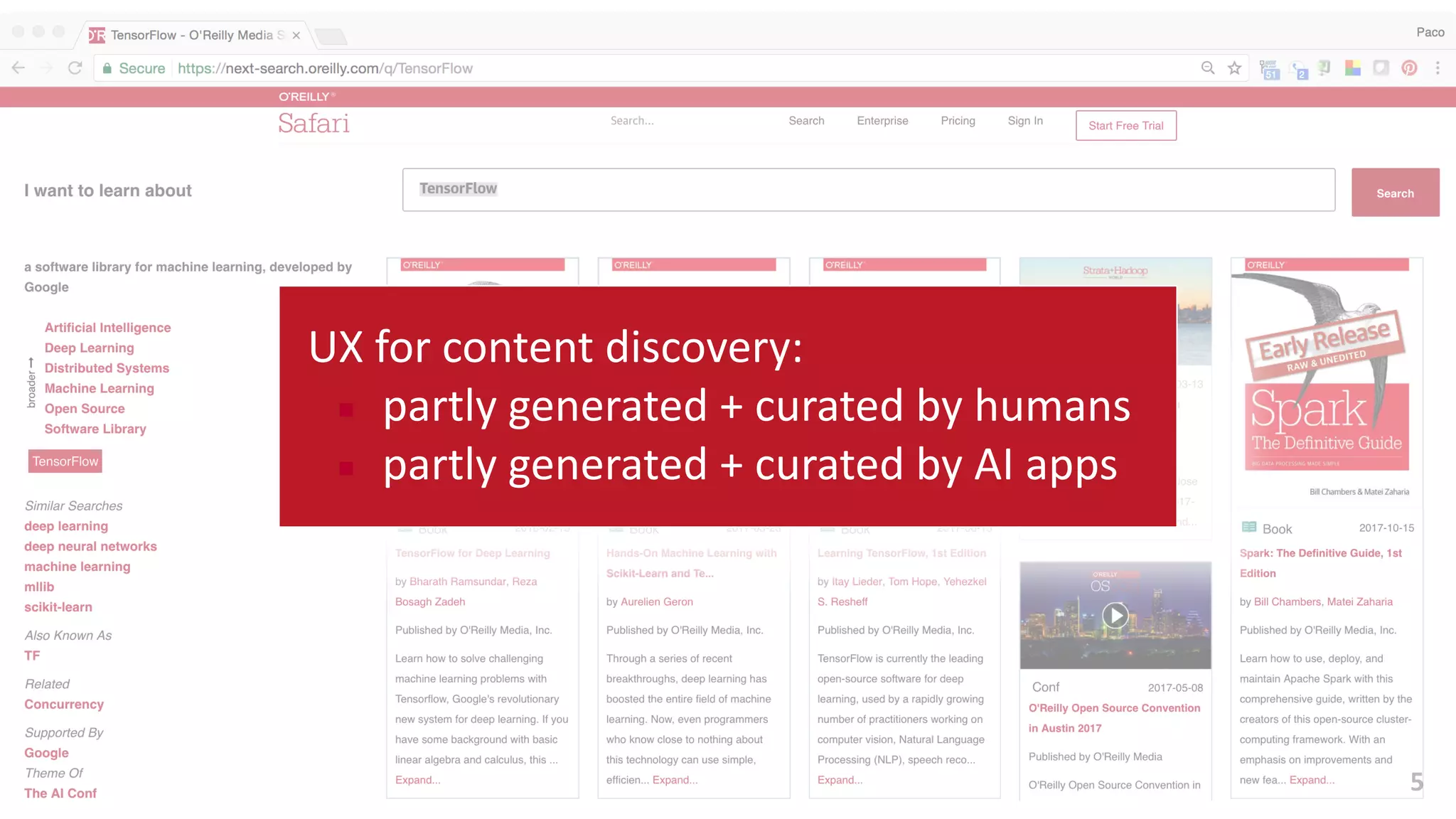 5
UX	
  for	
  content	
  discovery:	
  
▪ partly	
  generated	
  +	
  curated	
  by	
  humans	
  
▪ partly	
  generated	
  +	
  curated	
  by	
  AI	
  apps
 