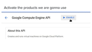 Activate the products we are gonna use
 