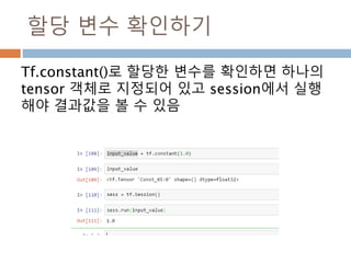 graph node 확인하기(순차)
Tf.get_default_graph() 를 실행한 후에
get_operations()으로 실제 op node를 생성 후 조회
 