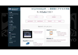 bit.ly/introtokyoR ←登録後にアクセス可能
 
