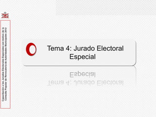 Tema 4: Jurado Electoral Especial




Tema 4: Jurado Electoral
      Especial
 