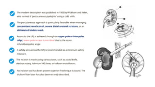 Percutaneous Incision JURDING UPJO. Brief Introduction about percutaneous management UPJO | PPTX