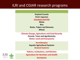 An overview of ILRI