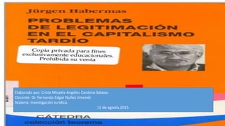 Elaborado por: Crista Micaela Angeles Cardona Salazar.
Docente: Dr. Fernando Edgar Nuñez Jimenéz
Materia: Investigación Jurídica.
12 de agosto,2015.
 