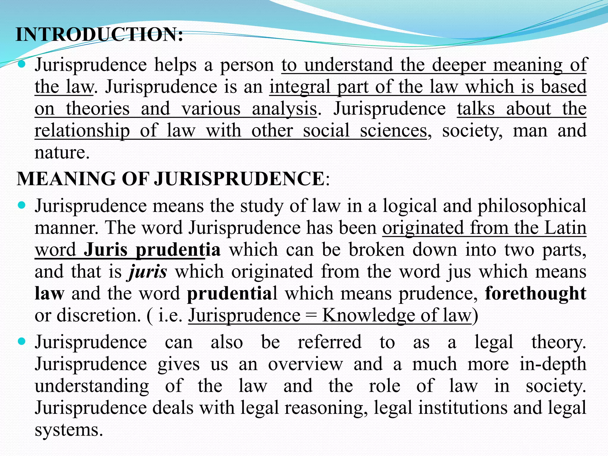 Introduction To Jurisprudence PPT introduction-to-jurisprudence-ppt
