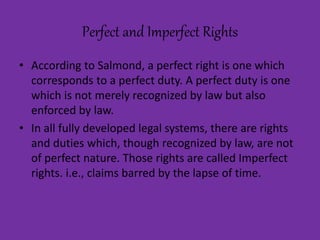 types of legal rights under jurisprudence | PPTX