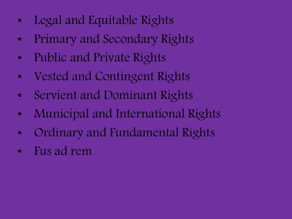 types of legal rights under jurisprudence