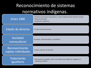 Reconocimiento de sistemas normativos indígenas.  