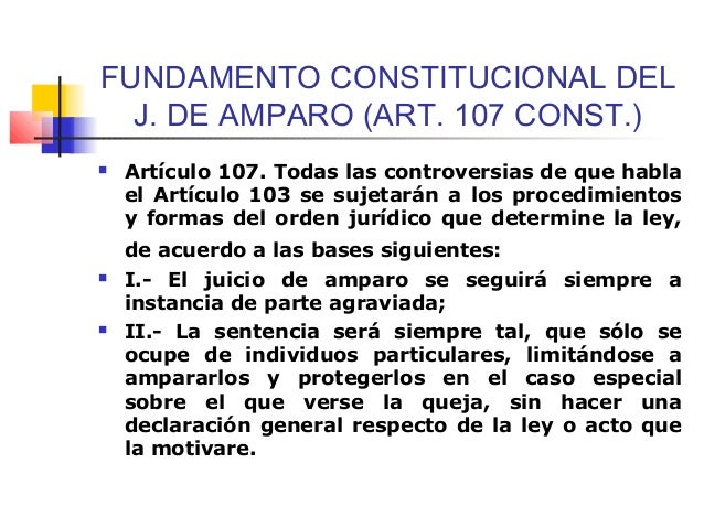 Art 103 Y 107 De La Constitucion