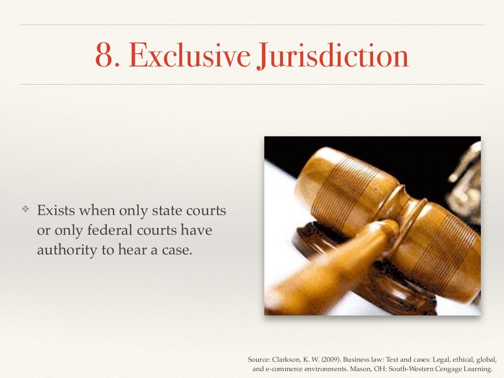 Business Law Types of Jurisdiction
