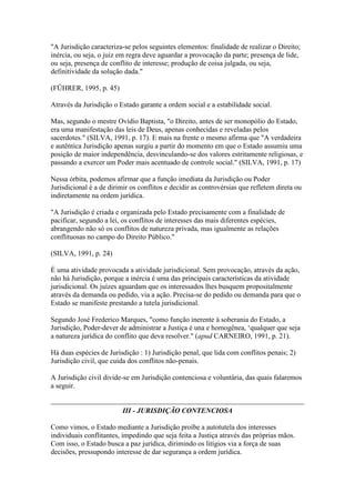 Jurisdição contenciosa e voluntária | DOCX