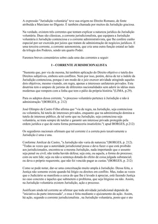 Jurisdição contenciosa e voluntária | DOCX