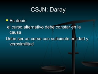 CCSSJJNN:: DDaarraayy 
 EEss ddeecciirr:: 
eell ccuurrssoo aalltteerrnnaattiivvoo ddeebbee ccoonnssttaarr eenn llaa 
ccaauussaa 
DDeebbee sseerr uunn ccuurrssoo ccoonn ssuuffiicciieennttee eennttiiddaadd yy 
vveerroossiimmiilliittuudd 
