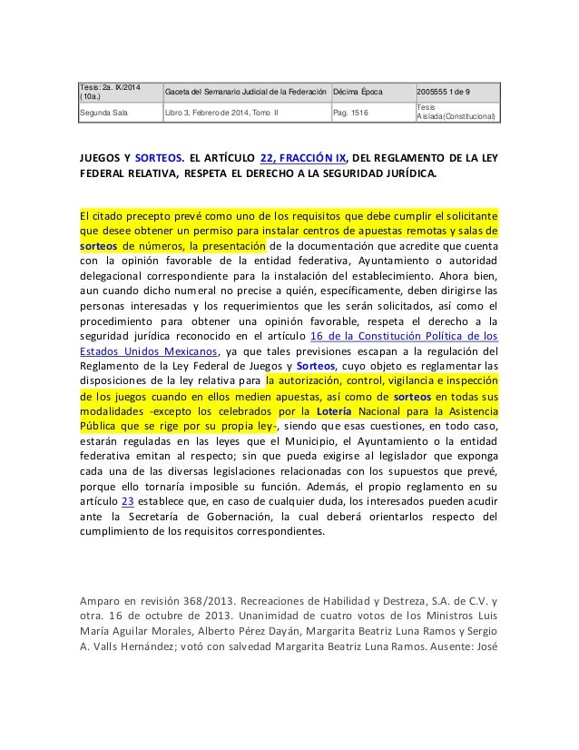 Jurisprudencia juego y apuesta