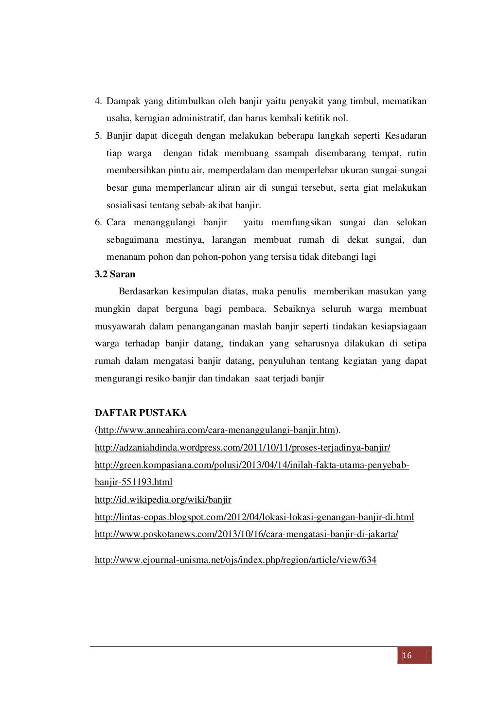 Jurnal Tentang Banjir