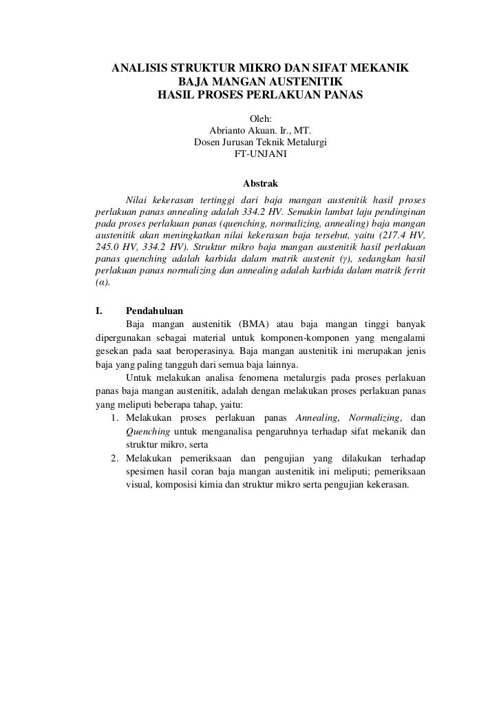 Jurnal Baja Mangan Austenitik Aa