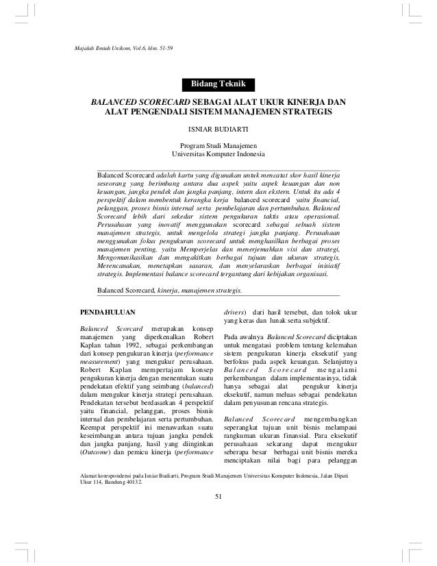 Jurnal balanced scorecard sebagai alat ukur kinerja dan