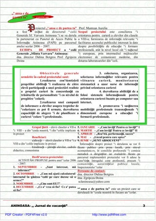 Aninoasa Jurnal de Vacanta- numarul 2