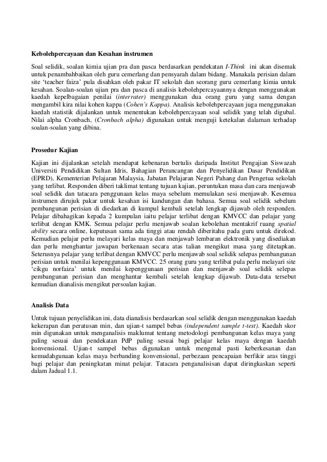 Kelas maya berasaskan pendekatan i-think bagi tajuk 