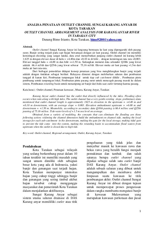 Jurnal Outlet Channel
