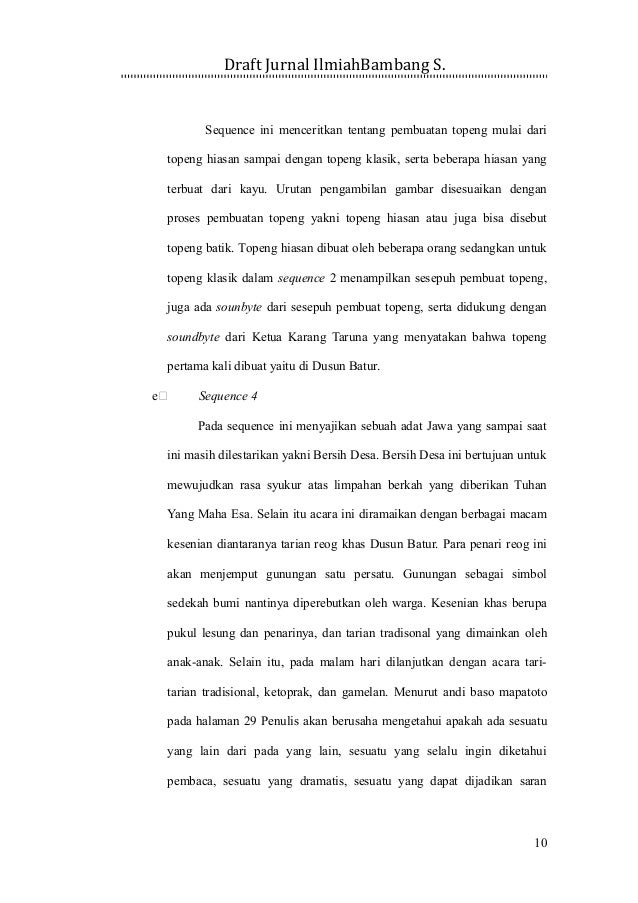PENULISAN KARYA ILMIAH - Contoh Jurnal Bambang 2016