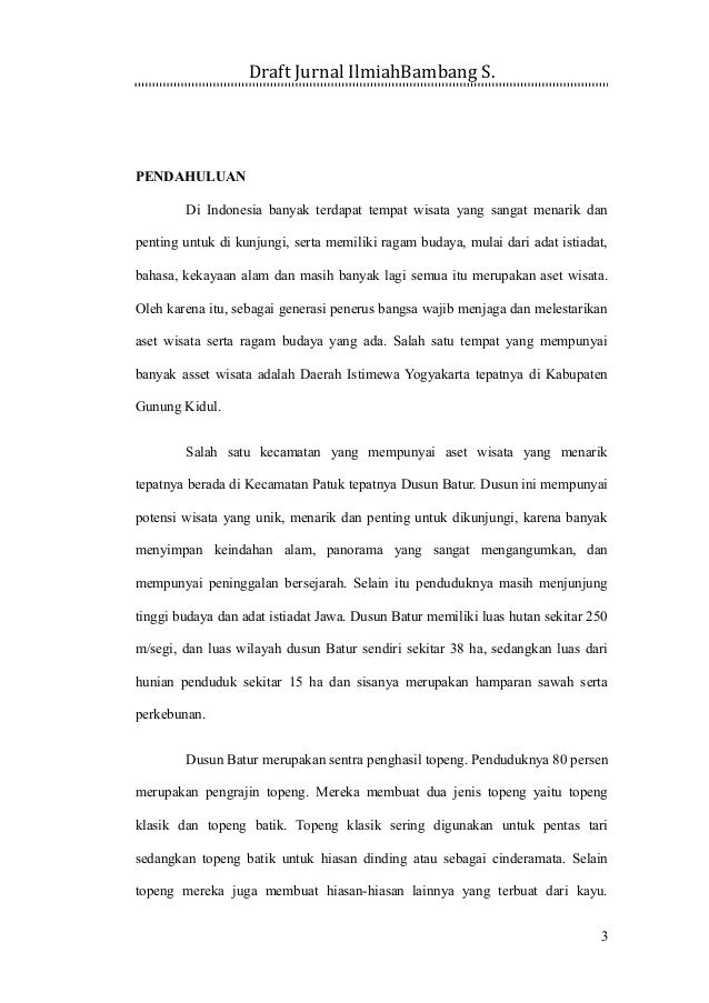 Penulisan Karya Ilmiah Contoh Jurnal Bambang 2016