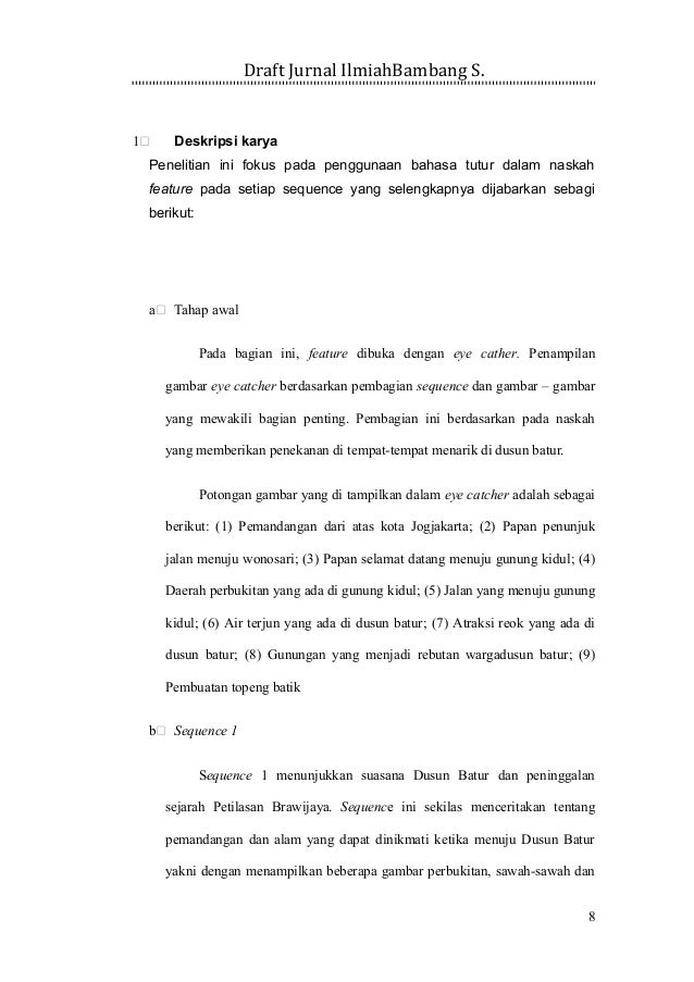 PENULISAN KARYA ILMIAH - Contoh Jurnal Bambang 2016