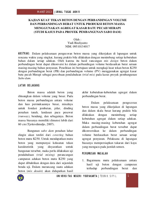 Membuat Jurnal Tugas Akhir | jurnal beton komposisi Membuat Jurnal Tugas Akhir | jurnal beton komposisi