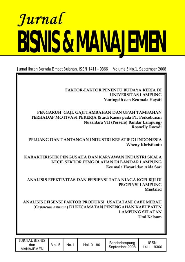 Jurnal Bisnis Dan Manajemen