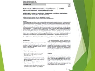 Nontraumatic Orbital Emergencies: CT and MRI Imaging Insights | PPTX