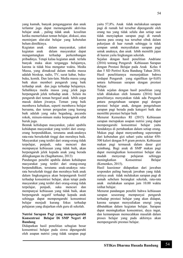 Jurnal faktor yang mempengaruhi konsentrasi belajar