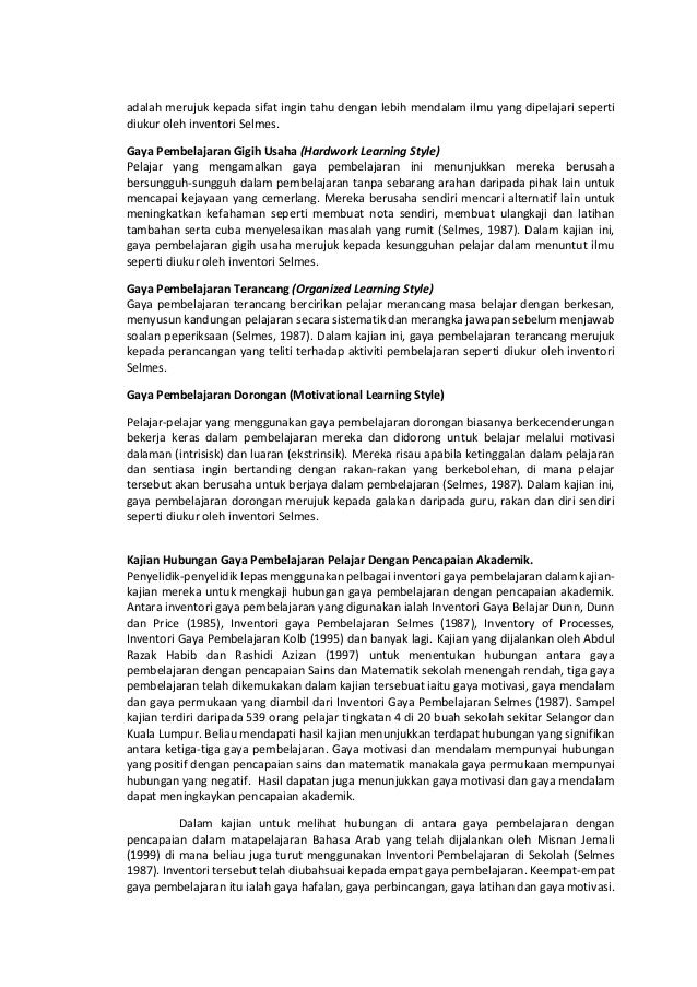 Jurnal Hubungan Motivasi Gaya Pembelajaran Dengan Pencapaianmatemat