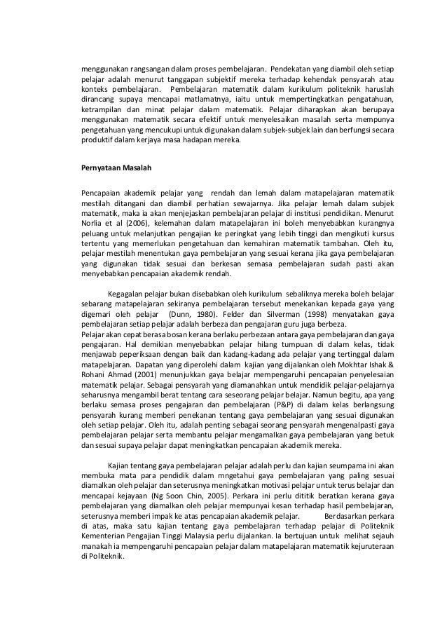 Jurnal Hubungan Motivasi Gaya Pembelajaran Dengan Pencapaianmatemat