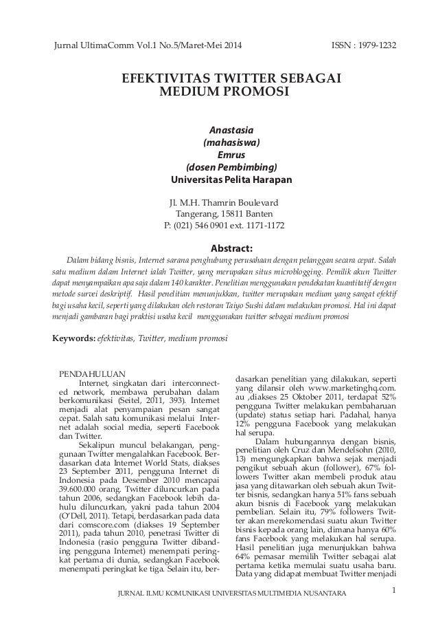 Jurnal Ilmu Komunikasi Umn
