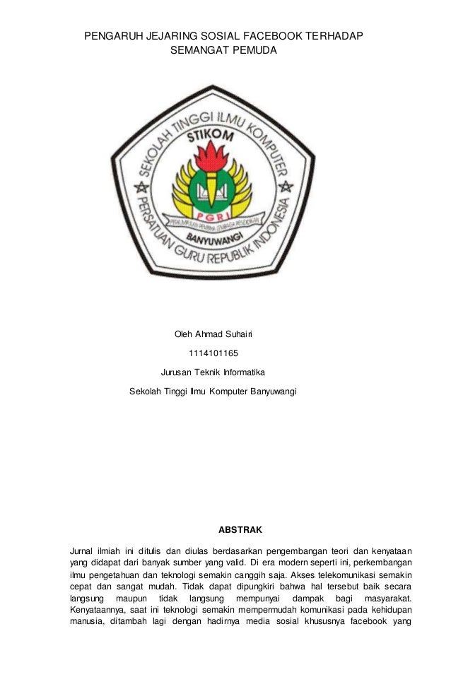 Pengaruh Jejaring Sosial Facebook Terhadap Semangat Pemuda