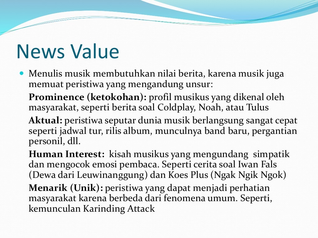 Jurnalisme musik & pelatihan menulis artikel