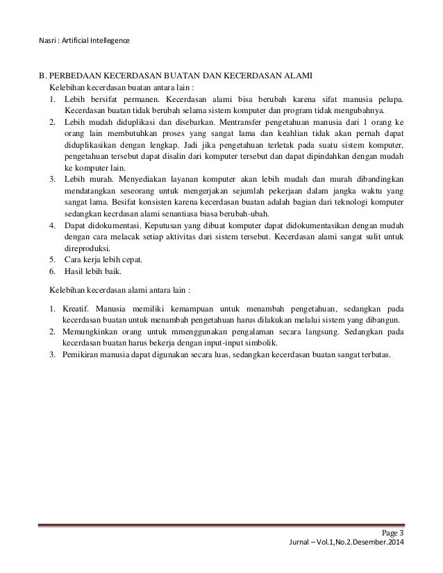 Jurnal kecerdasan buatan Jurnal kecerdasan buatan