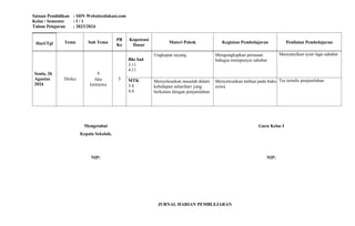 JURNAL HARIAN KELAS 1 TEMA kurikulum merdeka belahar1.docx