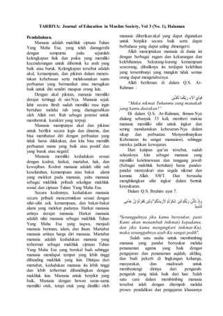 TARBIYA: Journal of Education in Muslim Society, Vol 3 (No. 1), Halaman
Pendahuluan.
Manusia adalah makhluk ciptaan Tuhan
...