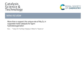 More than a support: the unique role of Nb2O5 in
supported metal catalysts for lignin
hydrodeoxygenation
Na Ji, *a
Jianyu Yin,a
Yue Rong,a
Hanyang Li,a
Zhihao Yu,a
Yaxuan Lei,a
 
