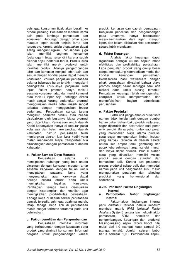 Jurnal manajemen agribisnis vol. 12 no. 1 januari 2012