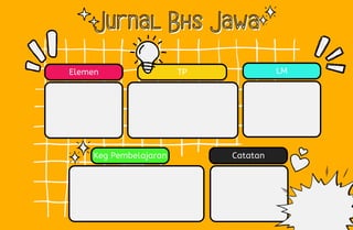 Elemen TP LM
Keg Pembelajaran Catatan
Jurnal Bhs Jawa
Jurnal Bhs Jawa
 
