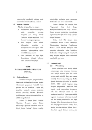 Jurnal metode clustering dengan algoritma fuzzy c means untuk ...