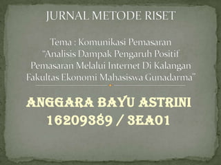 Anggara Bayu Astrini
  16209389 / 3EA01
 