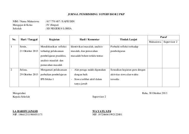 ➤ Contoh jurnal paud