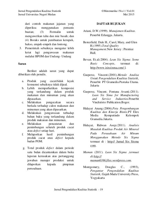 JURNAL PENGENDALIAN KUALITAS