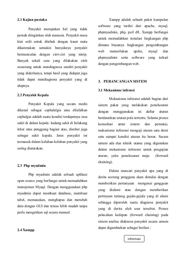 Jurnal sistem pakar penyakit kepala
